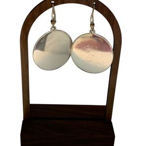 Robert Lee Morris So Ho Designer Silver Round Dangle Earrings